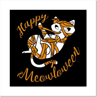 Happy Meowloween, Happy Halloween Cat Posters and Art